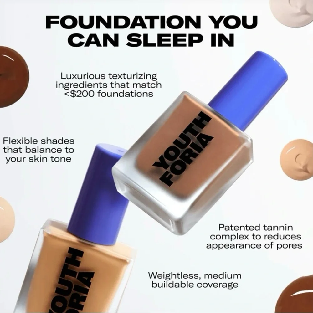 Youthforia Date Night Skin Tint Serum Foundation 360 Medium Neutral New In Box